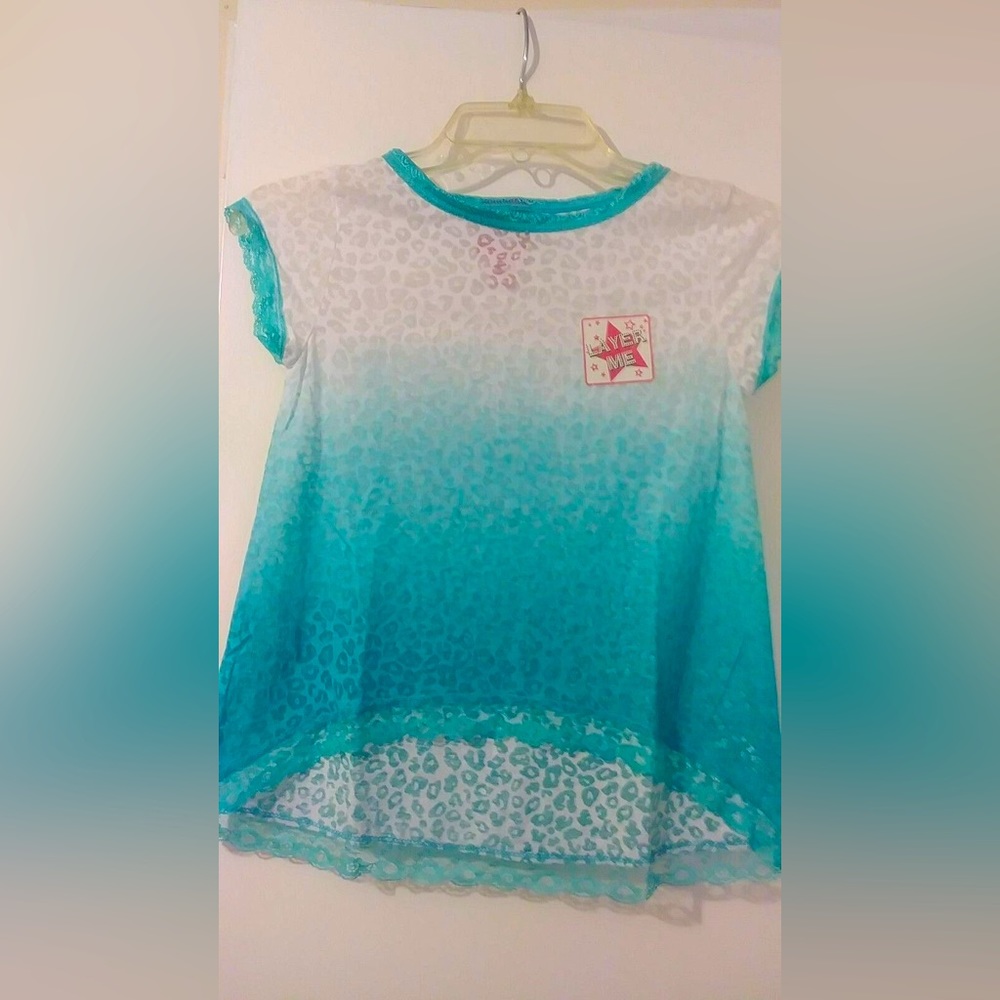 Derek Heart Girl Hi/Low Short Sleeve Cotton blend Shirt M